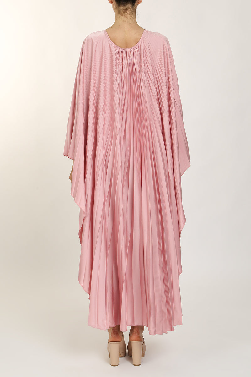 Andra Satin Pleated Tunic Maxi Dress - Shop Beulah Style