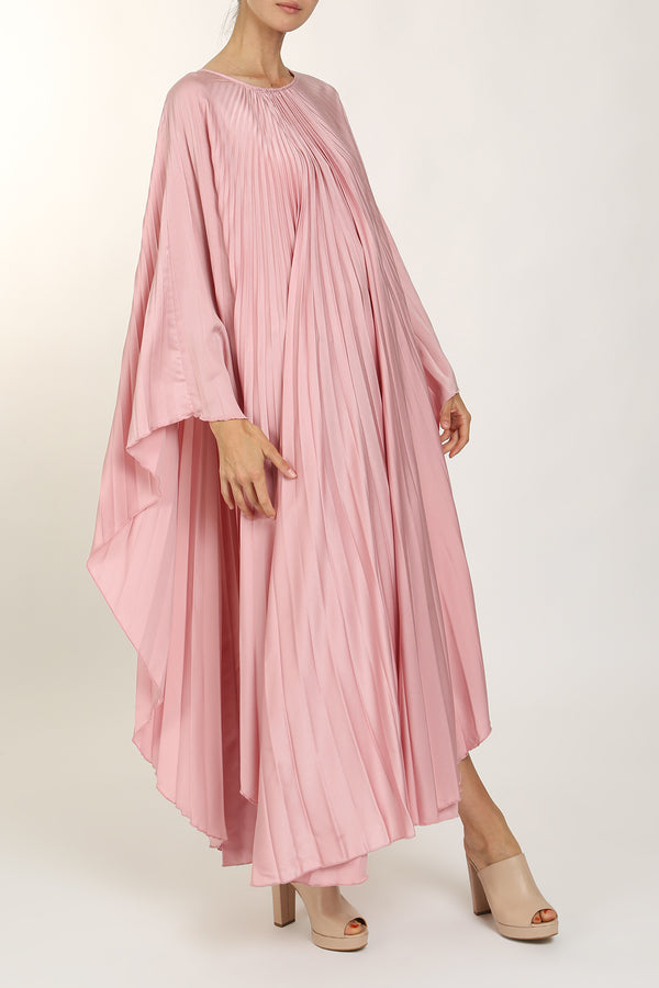 Andra Satin Pleated Tunic Maxi Dress - Shop Beulah Style