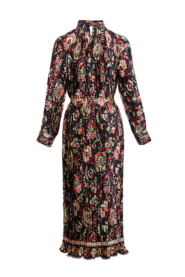 Cass Multi Floral Print Ruffled Pleat Maxi Dress - Shop Beulah Style