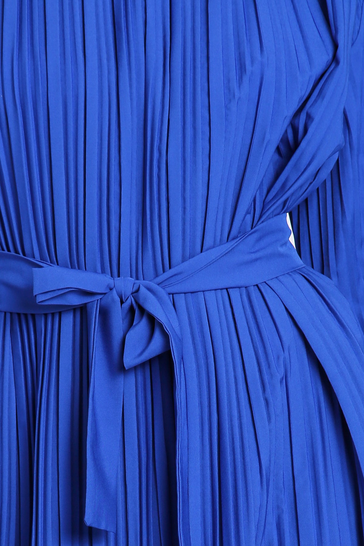 Ned Belted Accordion Pleat Flared Maxi Dress