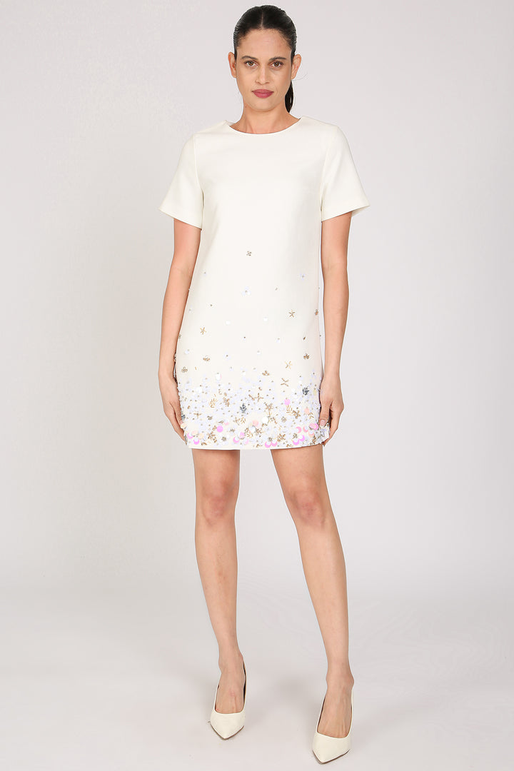 Clark Starry Multi-Sequined A-Line Mini Dress