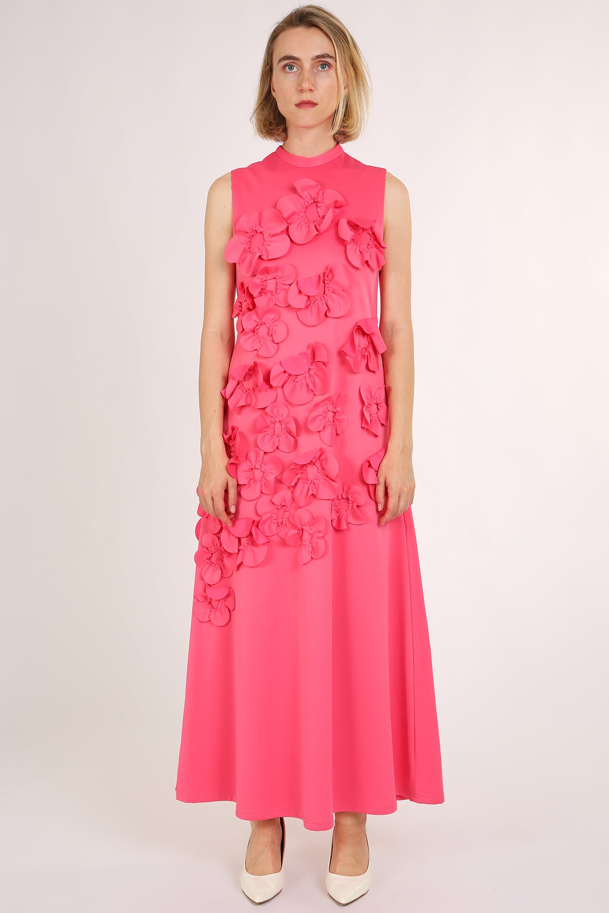Nina 3D Floral Applique Detail Maxi Sheath Dress - Shop Beulah Style