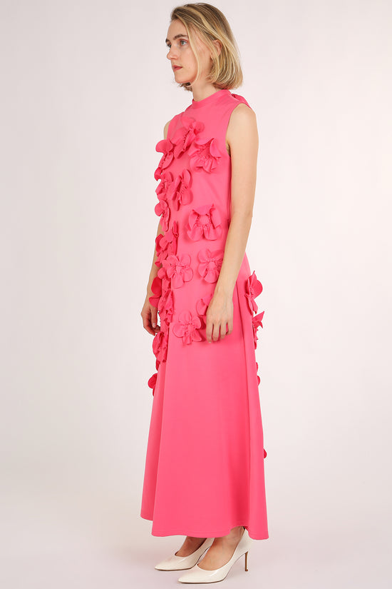 Nina 3D Floral Applique Detail Maxi Sheath Dress - Shop Beulah Style
