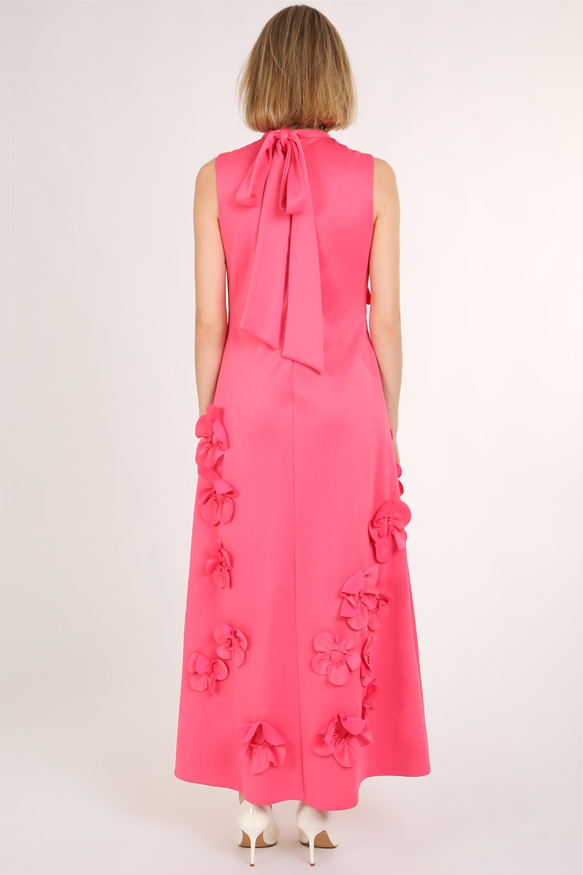 Nina 3D Floral Applique Detail Maxi Sheath Dress - Shop Beulah Style
