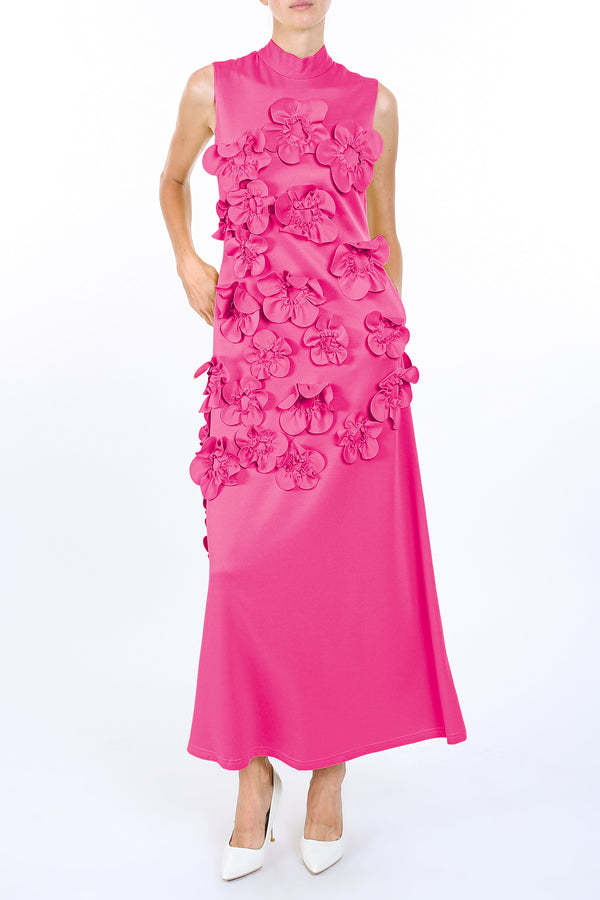 Clayton Volume Floral Applique Detail Maxi Sheath Dress - Shop Beulah Style