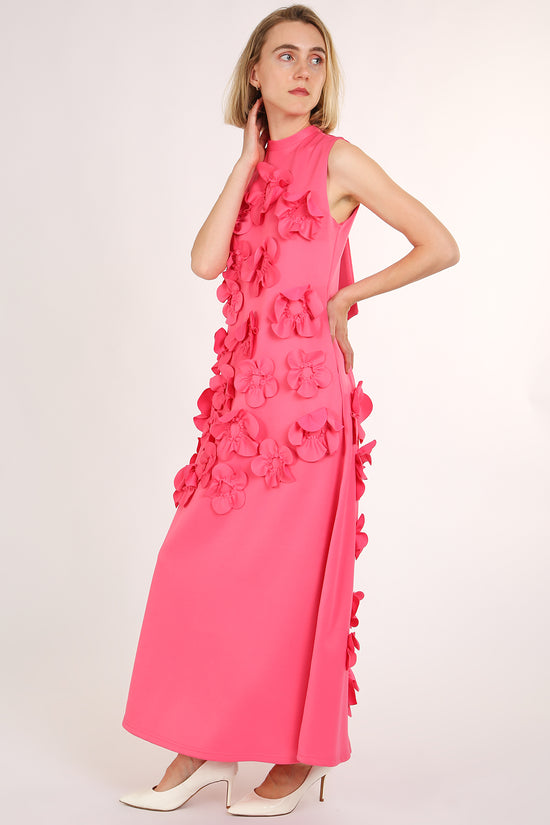 Nina 3D Floral Applique Detail Maxi Sheath Dress - Shop Beulah Style