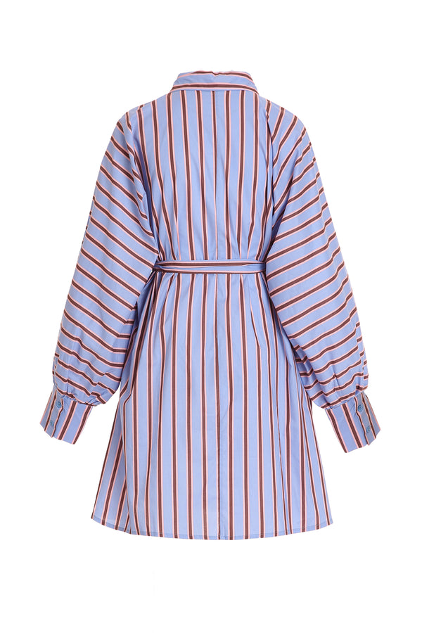 Warren Contrast Striped Pattern Midi Shirt Dress - Shop Beulah Style