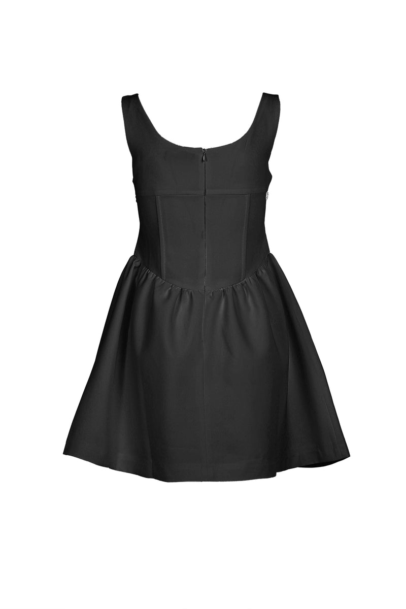 Barbara Embellished Trim A-Line Sleeveless Mini Dress