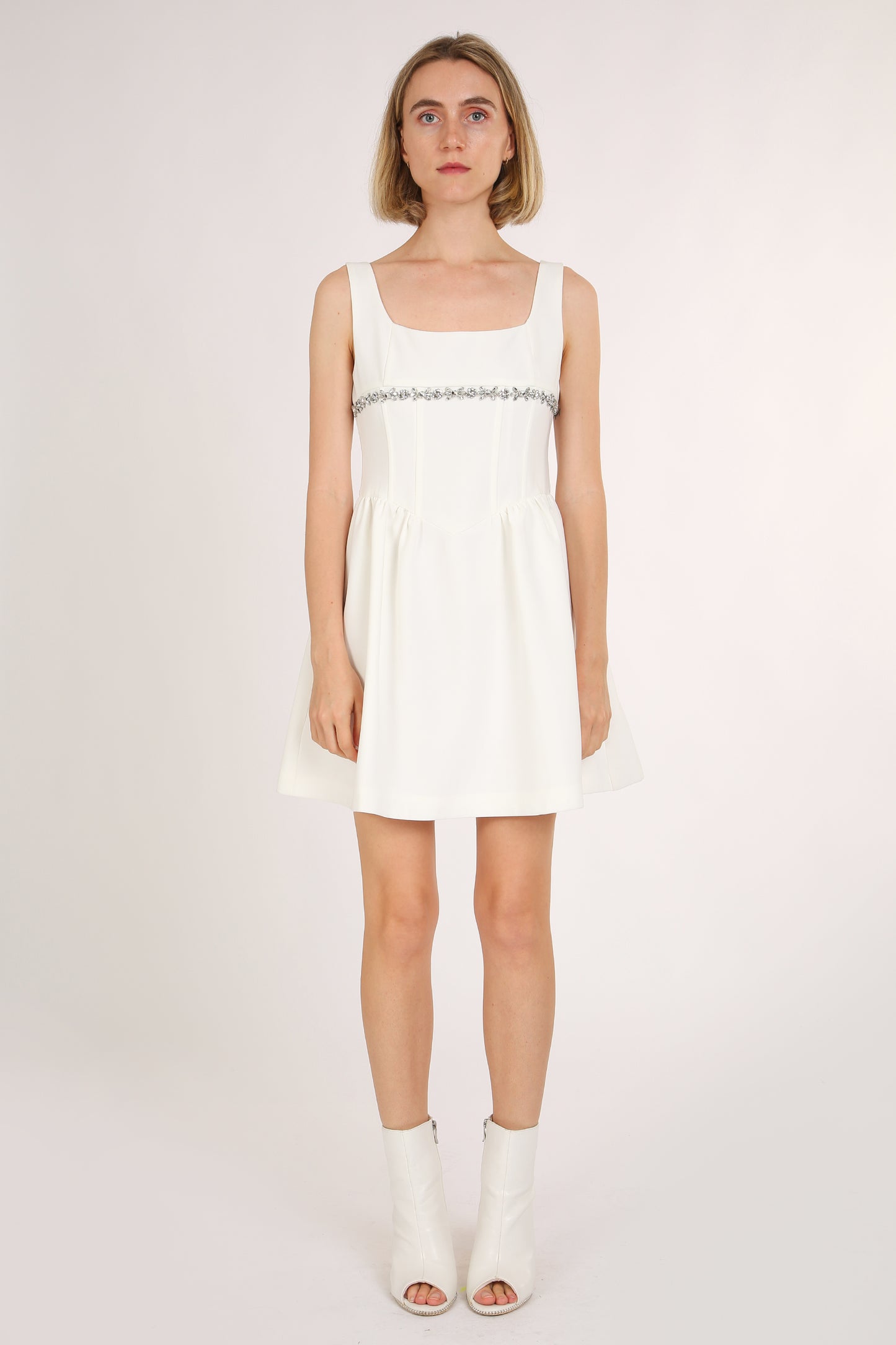 Lily Embellished Trim A-Line Sleeveless Mini Dress - Shop Beulah Style