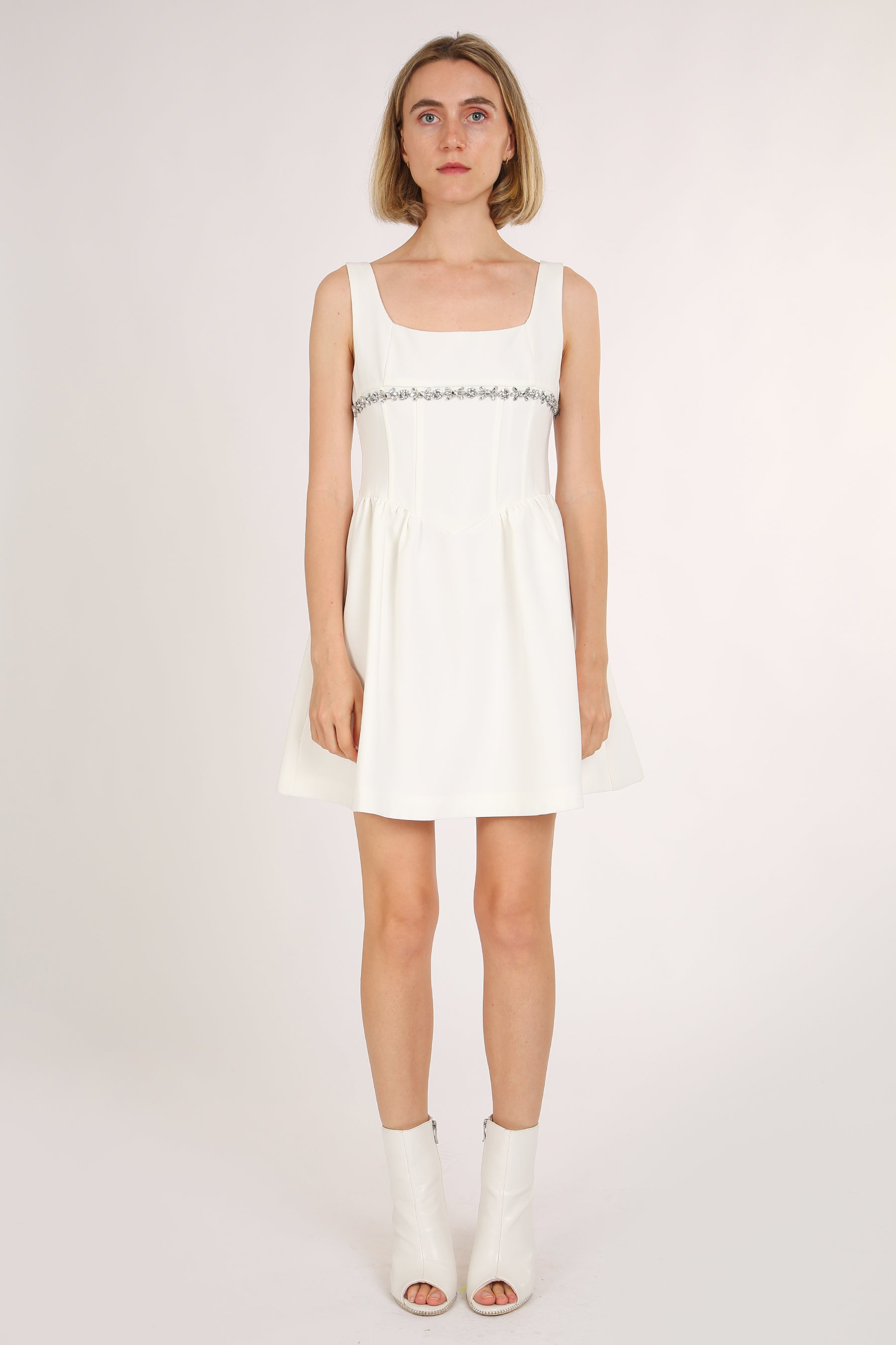 Lily Embellished Trim A-Line Sleeveless Mini Dress - Shop Beulah Style