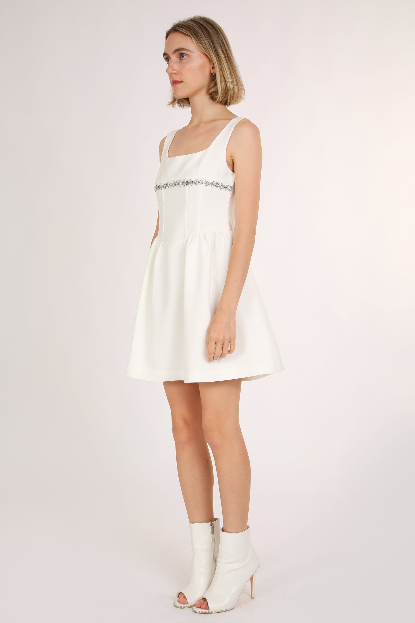 Lily Embellished Trim A-Line Sleeveless Mini Dress - Shop Beulah Style