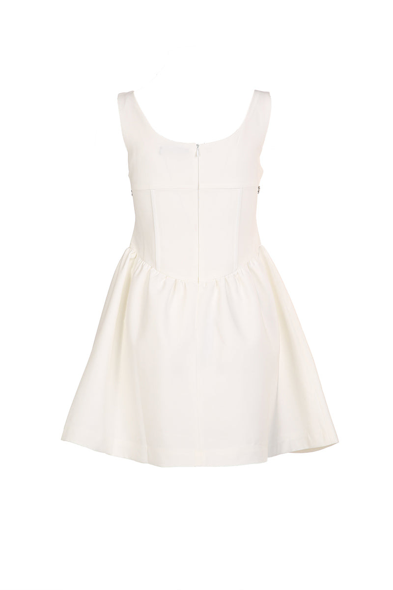 Barbara Embellished Trim A-Line Sleeveless Mini Dress