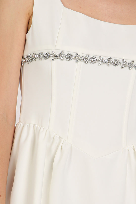 Lily Embellished Trim A-Line Sleeveless Mini Dress - Shop Beulah Style