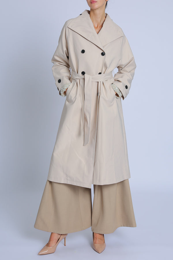 Fiona Double Breasted Trench Coat with Belt