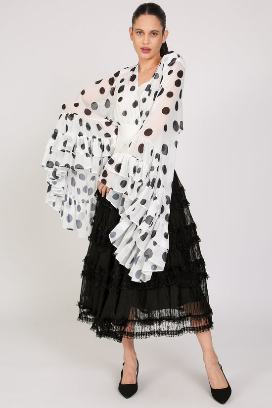 Caroline Tiered Embroidered Mesh Sheer Maxi Skirt - Shop Beulah Style
