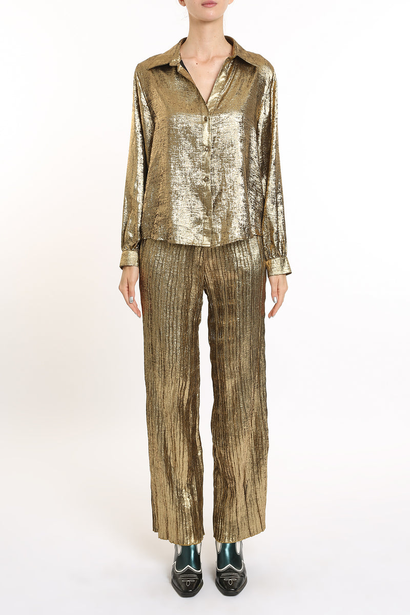 Alena Metallic Coated Top & Pants Set - Shop Beulah Style