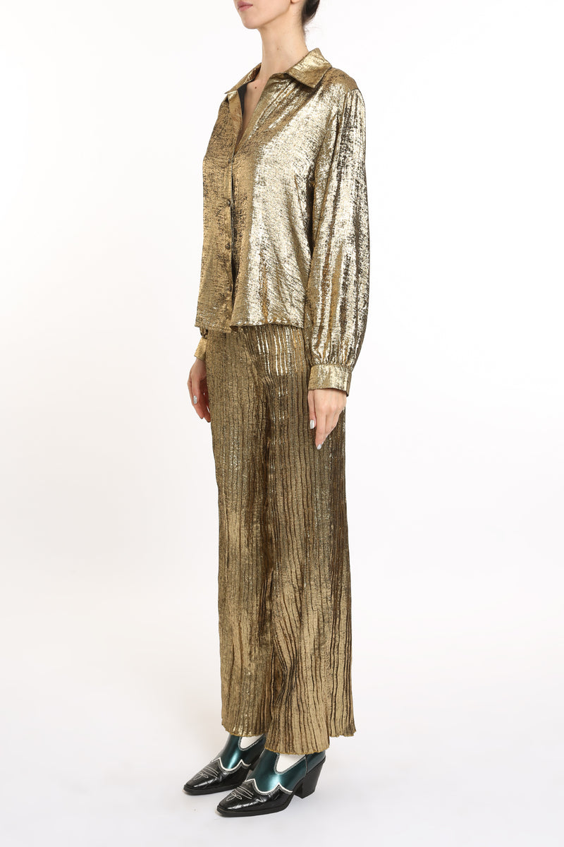 Alena Metallic Coated Top & Pants Set - Shop Beulah Style