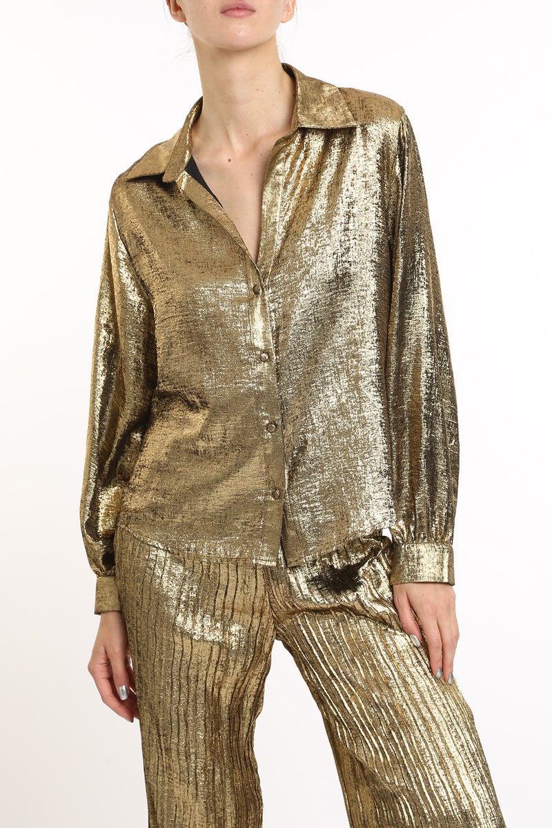 Alena Metallic Coated Top & Pants Set - Shop Beulah Style