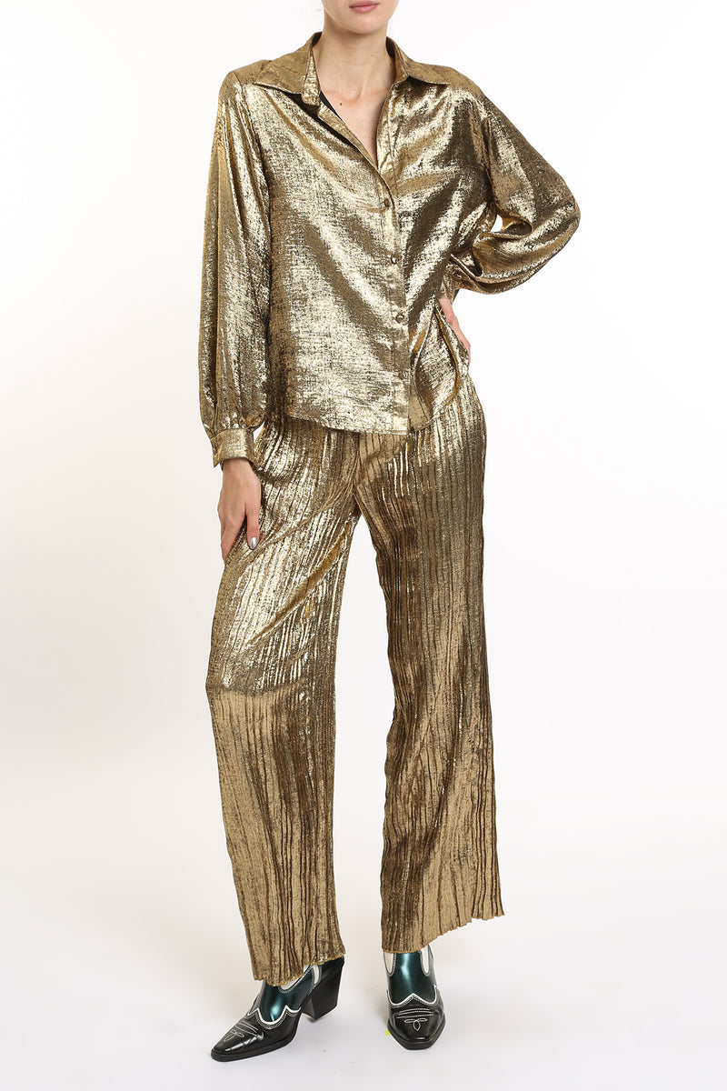 Alena Metallic Coated Top & Pants Set - Shop Beulah Style