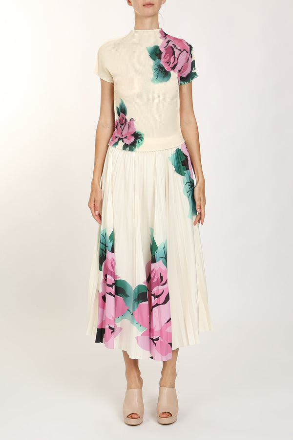 Cleo Floral Printed Pleat Top & Skirt Set - Shop Beulah Style