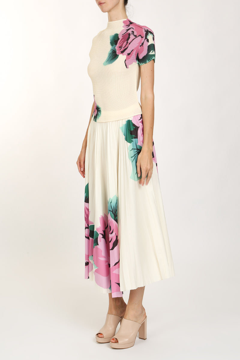 Cleo Floral Printed Pleat Top & Skirt Set - Shop Beulah Style