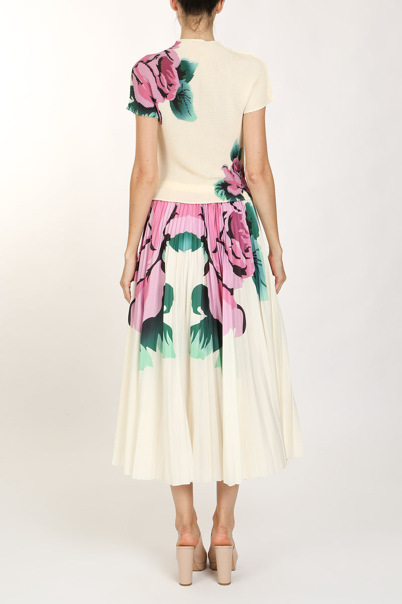 Cleo Floral Printed Pleat Top & Skirt Set - Shop Beulah Style