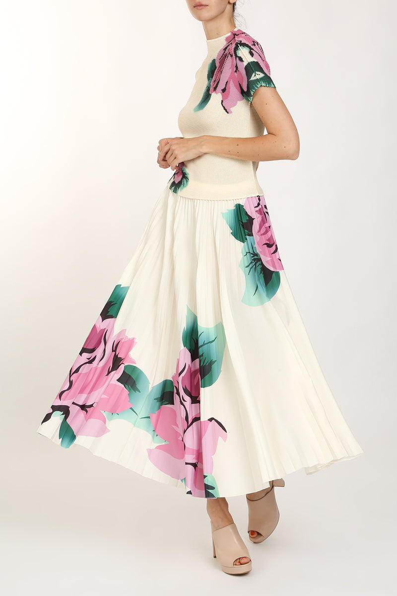 Cleo Floral Printed Pleat Top & Skirt Set - Shop Beulah Style