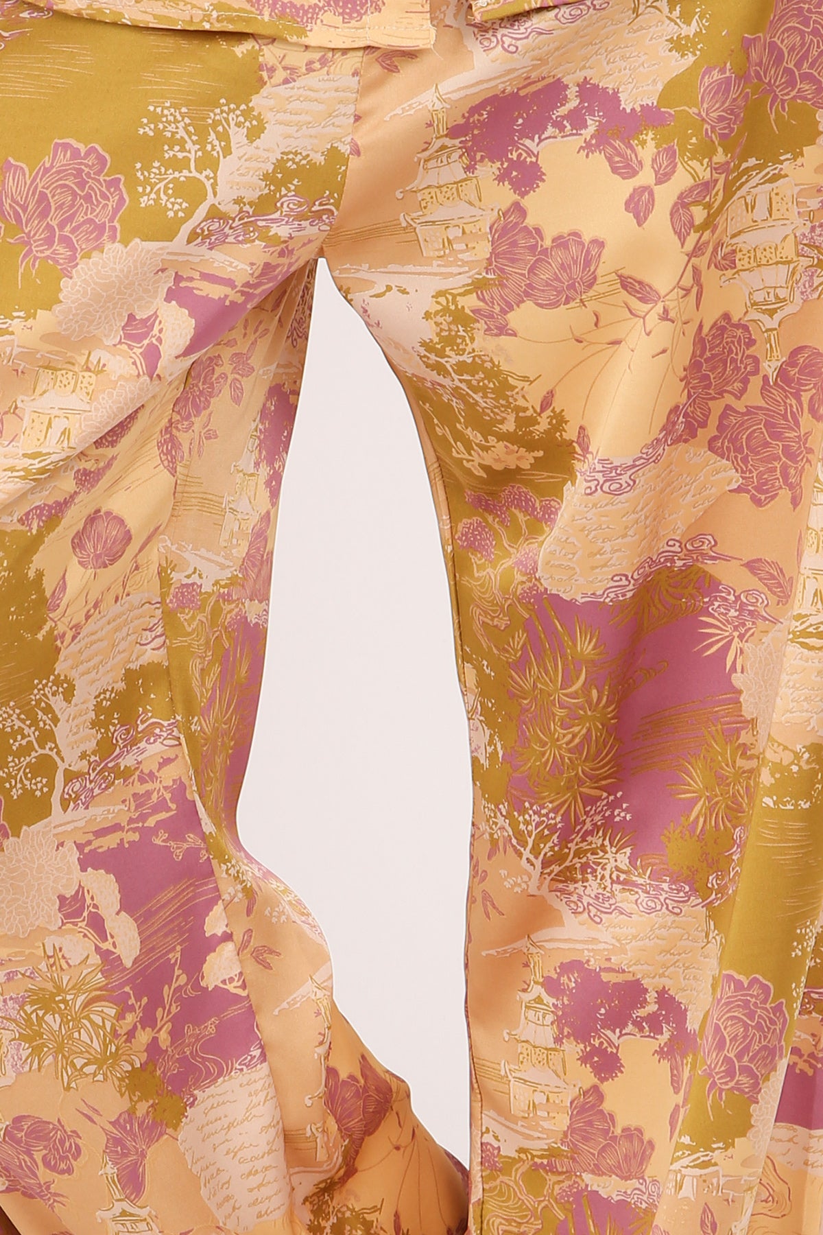 Piper Vintage Printed Satin Shirt & Pants Set - Shop Beulah Style