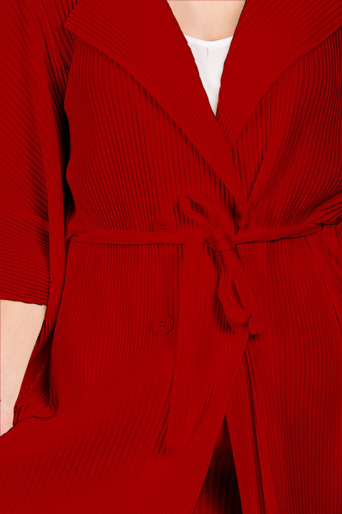Arcadia Belted Pleats Robe & Tiered Fringe Hem Skirt Set - Shop Beulah Style