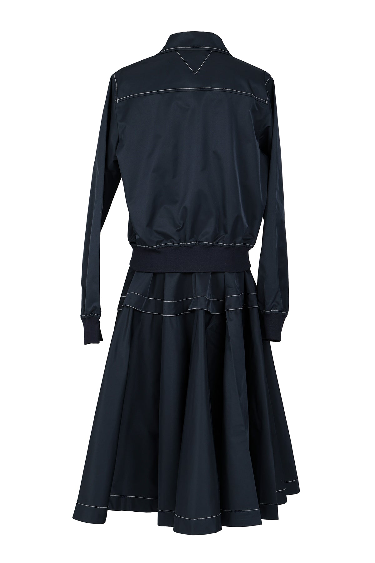 Collared Jacket & Pleated Poplin Midi Skirt Set