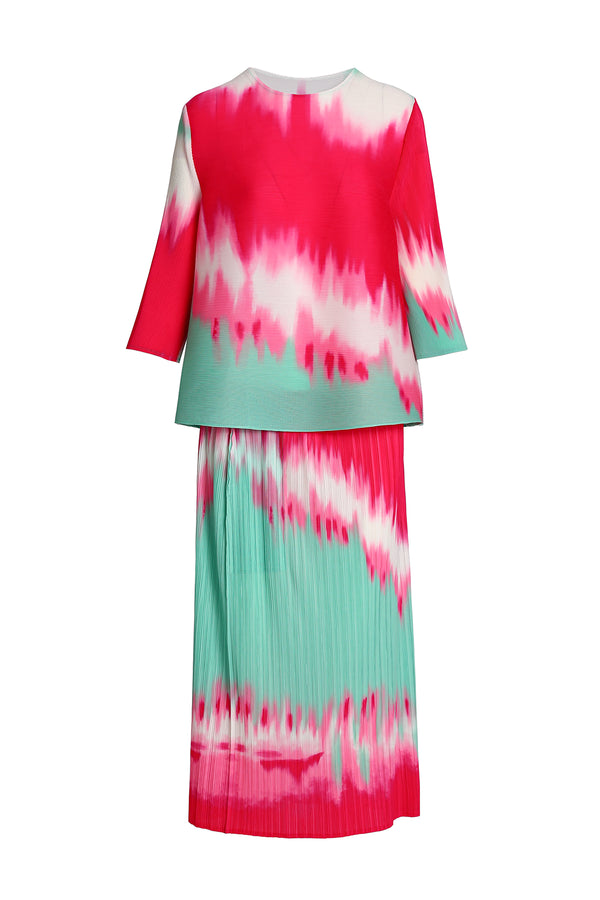 Eden Abstract Print Pleated Top & Skirt Set - Shop Beulah Style