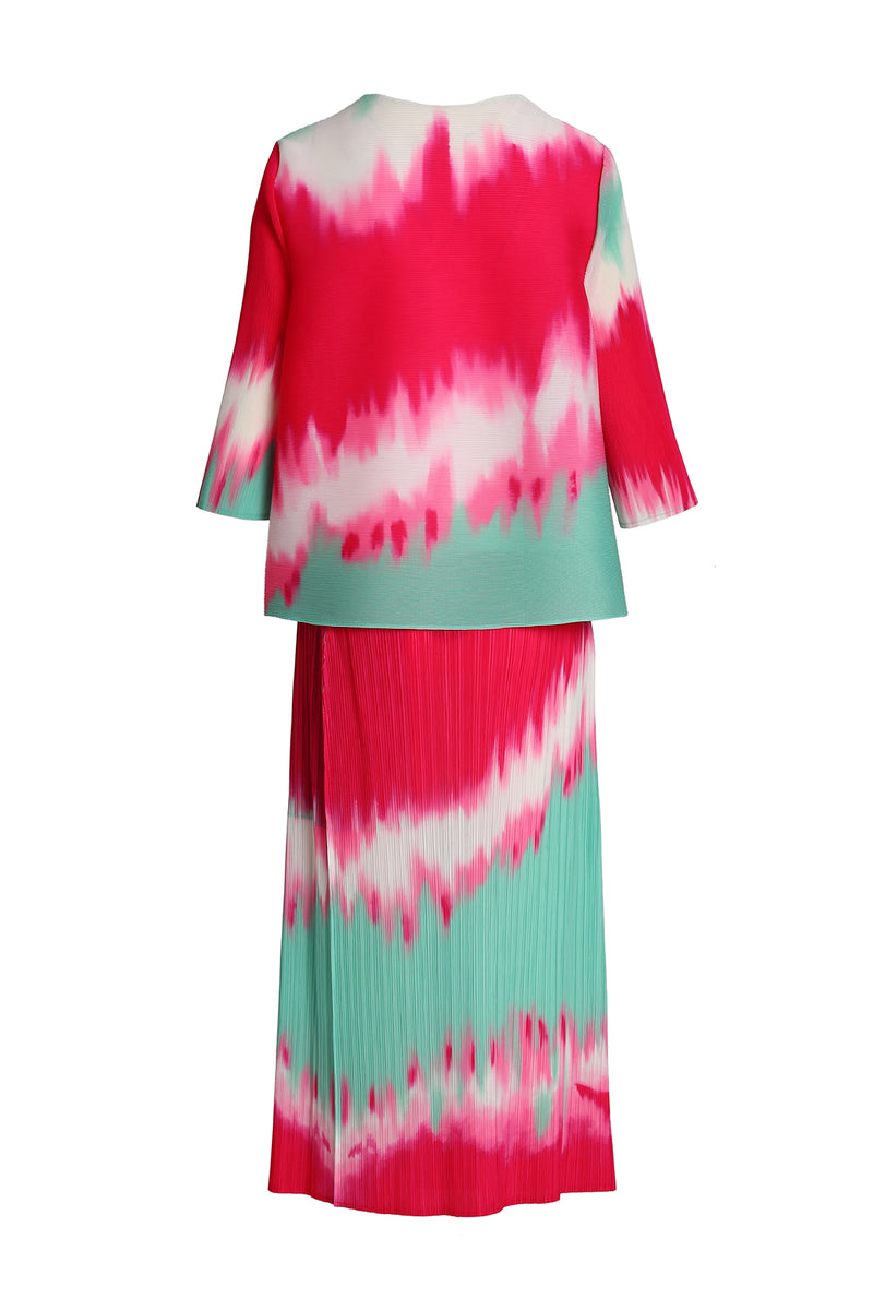 Eden Abstract Print Pleated Top & Skirt Set - Shop Beulah Style