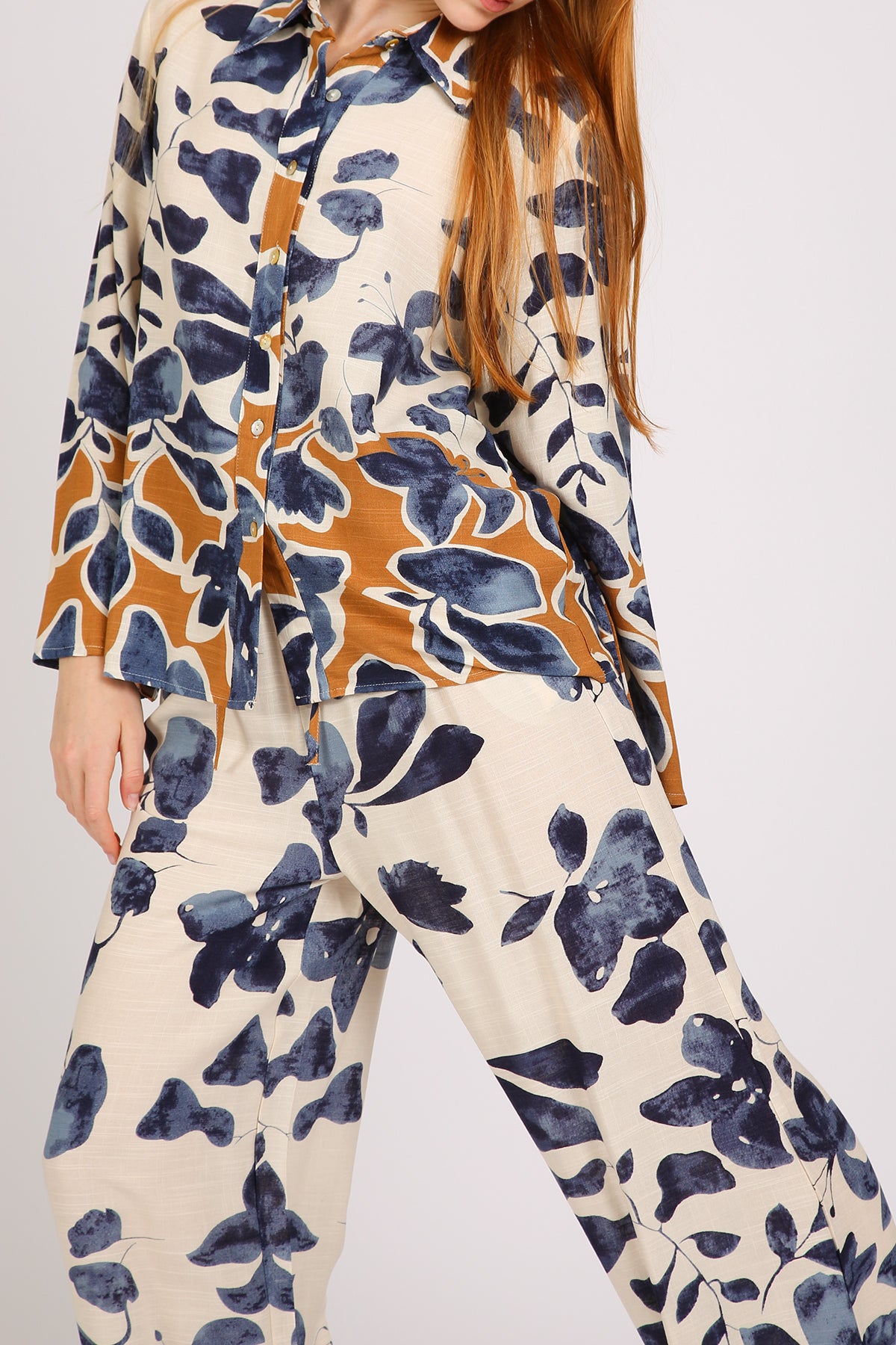 Alina Watercolor Style Floral Printed Shirt & Pants Set - Shop Beulah Style