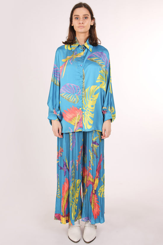 Ambrose Tropical Printed Satin Top & Pants Set - Shop Beulah Style