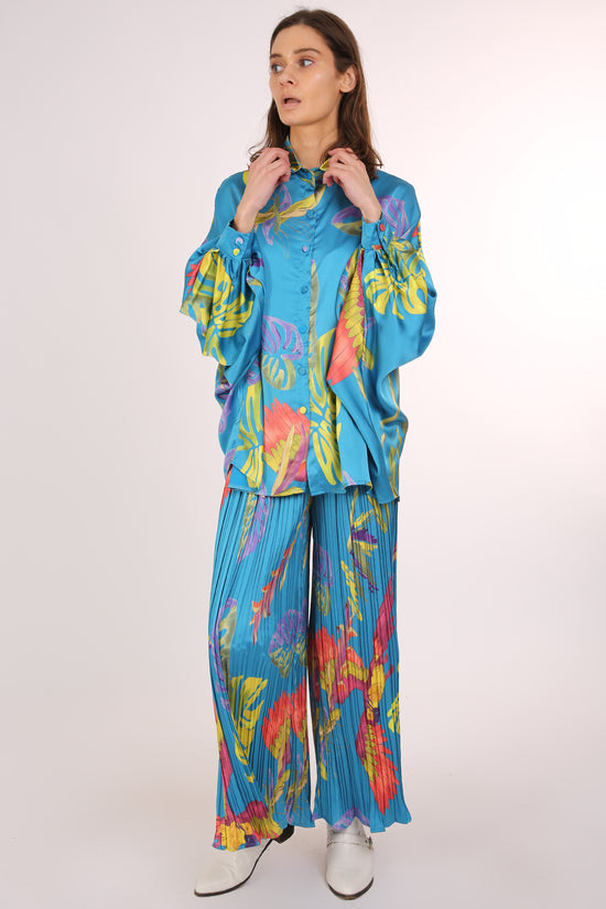 Ambrose Tropical Printed Satin Top & Pants Set - Shop Beulah Style