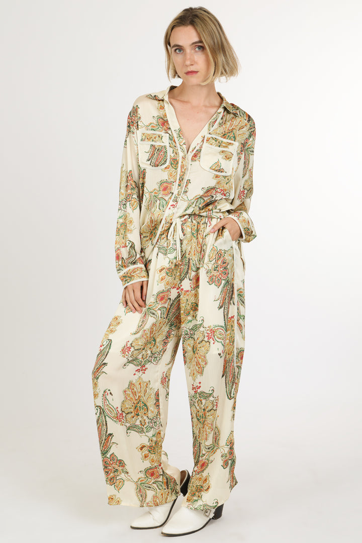 Galvin Floral Paisley Print Shirt & Pants Set