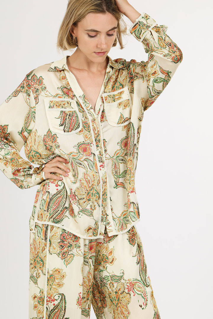Galvin Floral Paisley Print Shirt & Pants Set