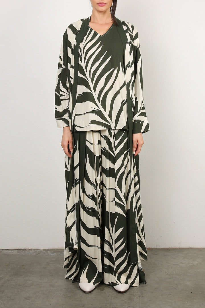 Bellamy Contrast Tropical Print Three-Piece Set - Shop Beulah Style