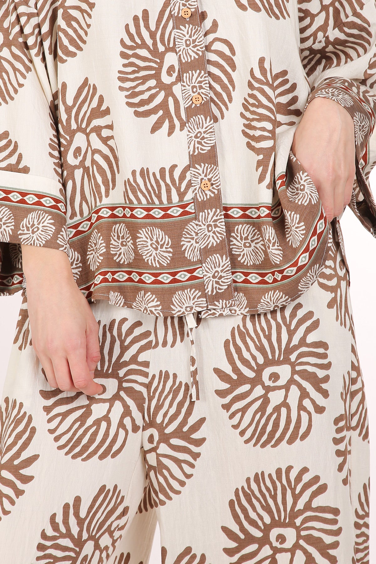 Leander Abstract Printed Linen Top & Pants Set - Shop Beulah Style