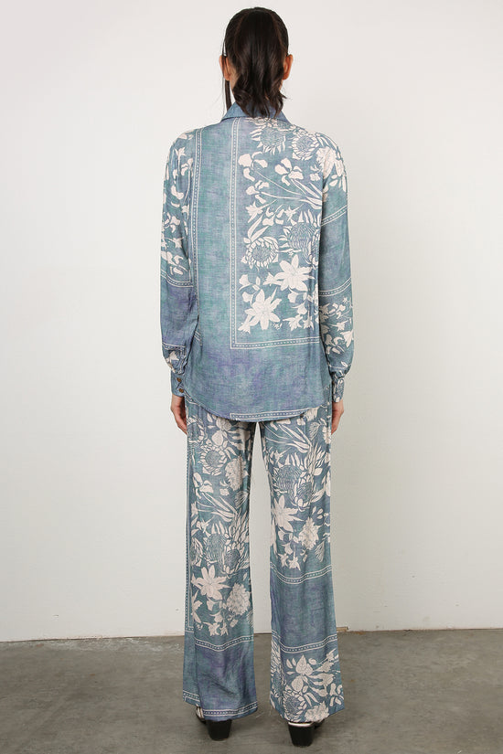 Leon Floral Printed Linen-Style Shirt & Pant Set