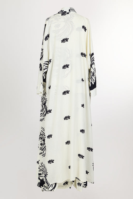 Travis Abstract Foliage Printed Three-Piece Linen Set