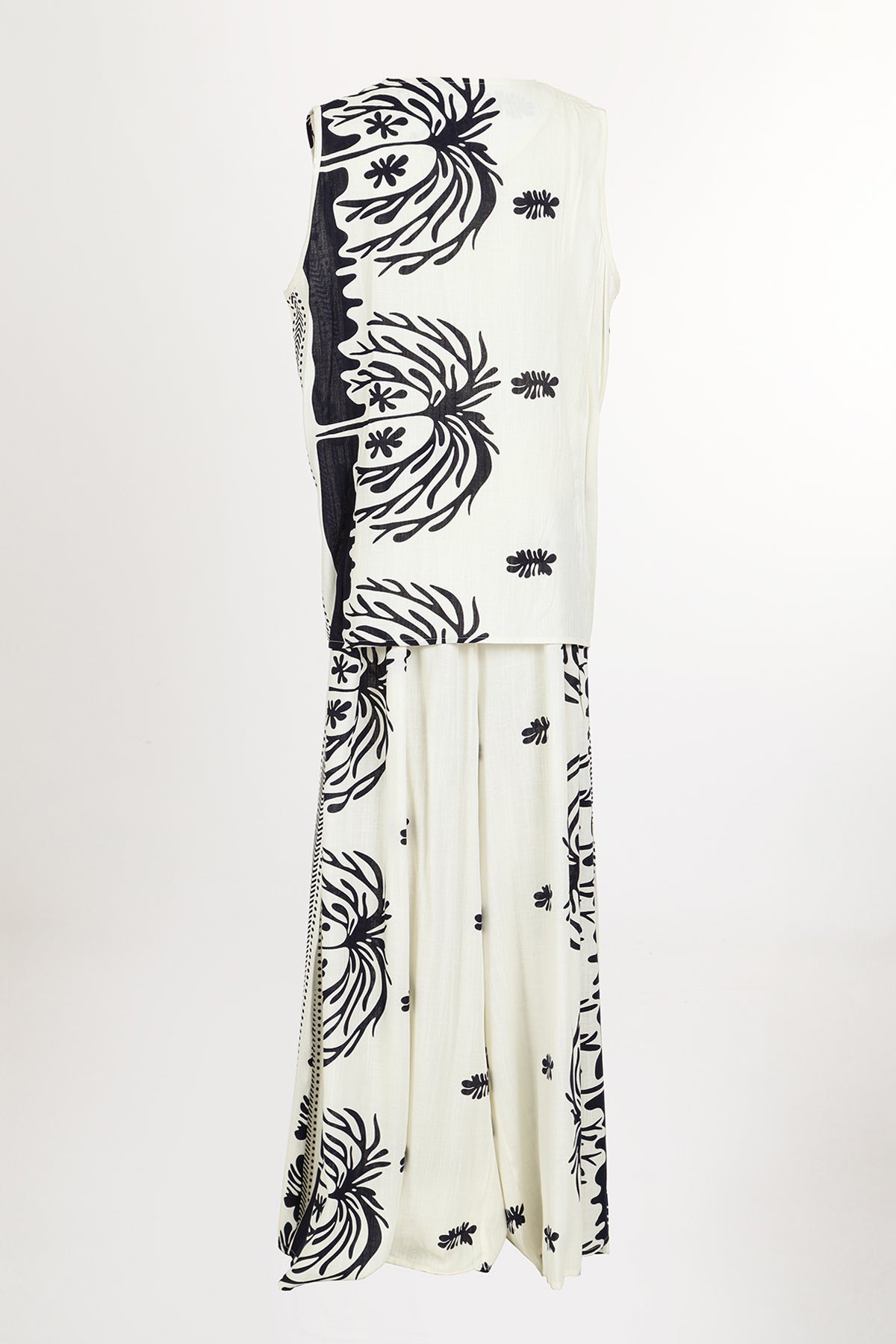 Travis Abstract Foliage Printed Three-Piece Linen Set