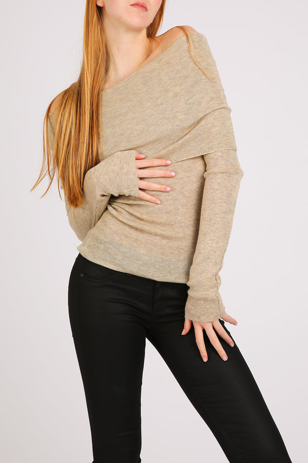 Mason Off Shoulder Ribbed Knit Top