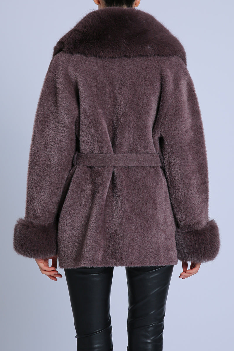 Danica Volume Faux Fur Trim Belted Winter Coat - Shop Beulah Style