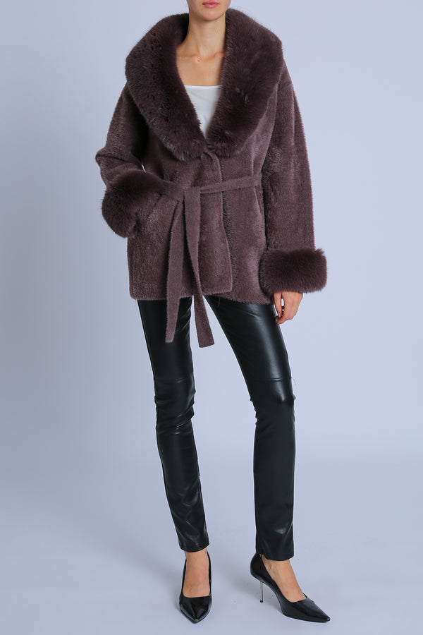 Danica Volume Faux Fur Trim Belted Winter Coat - Shop Beulah Style