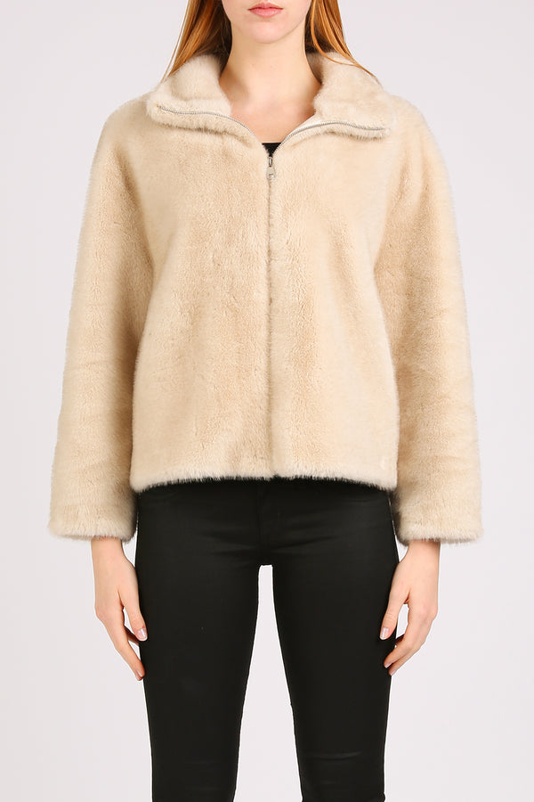 Nancy High Collar Faux Fur Jacket