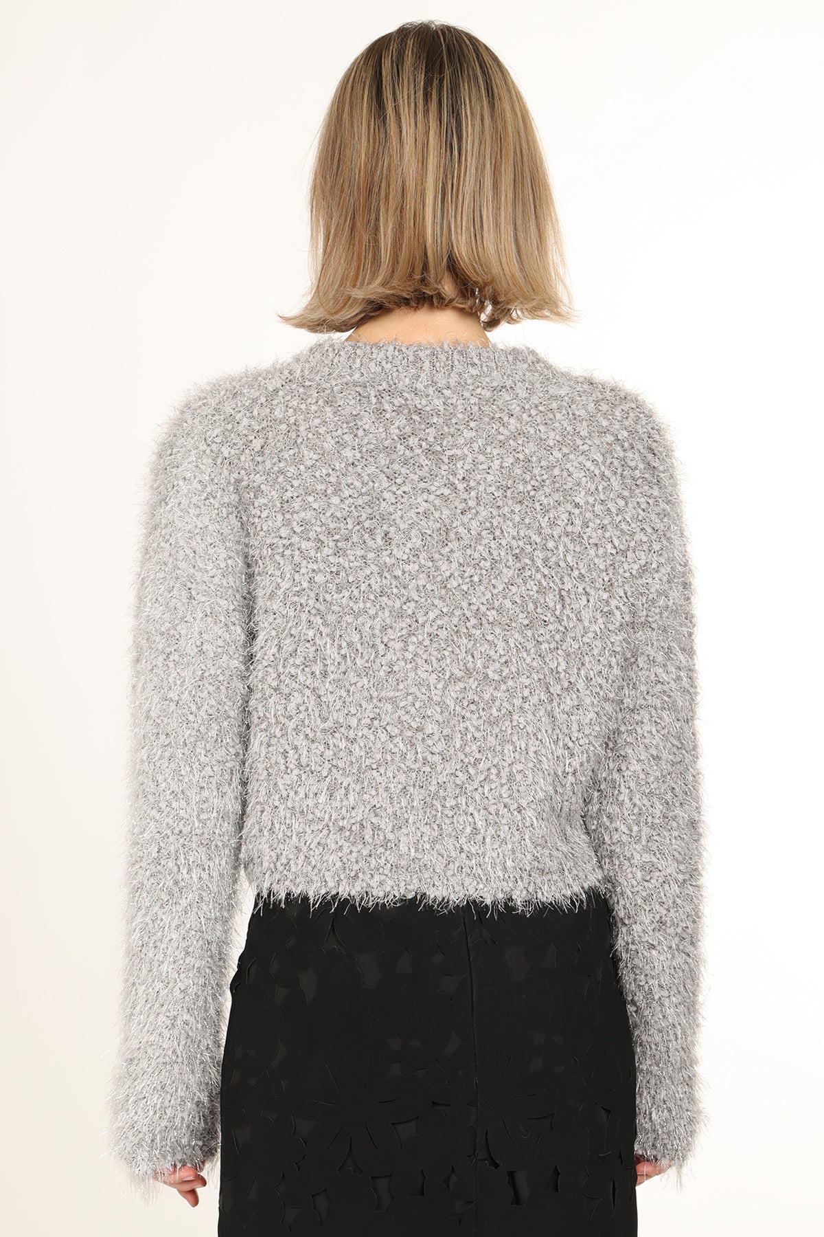 Milo Fuzzy Single-Breasted Crop Jacket