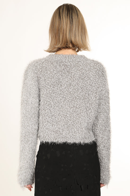 Milo Fuzzy Single-Breasted Crop Jacket