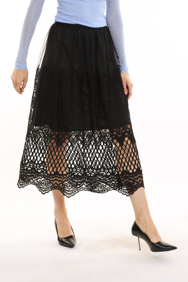 Sonny Lace Embroidered Cutout Maxi Dress