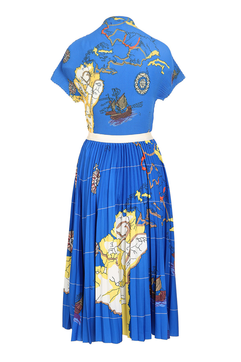 Camie Modern Printed Pleat Top & Skirt Set - Shop Beulah Style